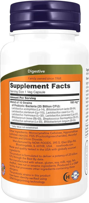 NOW SUPPLEMENTS - NOW Supplements Probiotic-10 25 Billion with 10 Probiotic Strains 100 Capsulas - The Red Vitamin MX - Suplementos Alimenticios - {{ shop.shopifyCountryName }}