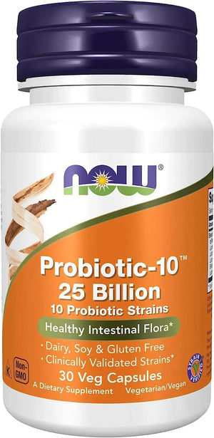 NOW SUPPLEMENTS - NOW Supplements Probiotic-10 25 Billion with 10 Probiotic Strains 30 Capsulas - The Red Vitamin MX - Suplementos Alimenticios - {{ shop.shopifyCountryName }}