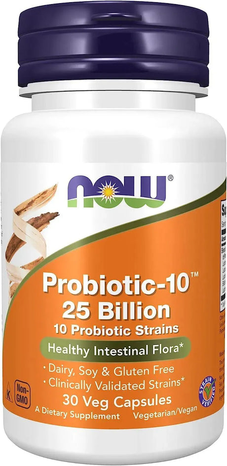 NOW SUPPLEMENTS - NOW Supplements Probiotic-10 25 Billion with 10 Probiotic Strains 30 Capsulas - The Red Vitamin MX - Suplementos Alimenticios - {{ shop.shopifyCountryName }}