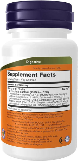 NOW SUPPLEMENTS - NOW Supplements Probiotic-10 25 Billion with 10 Probiotic Strains 30 Capsulas - The Red Vitamin MX - Suplementos Alimenticios - {{ shop.shopifyCountryName }}