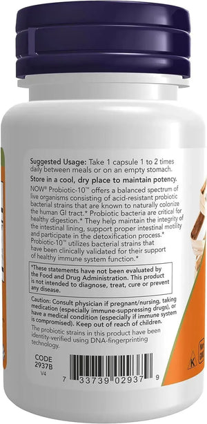 NOW SUPPLEMENTS - NOW Supplements Probiotic-10 25 Billion with 10 Probiotic Strains 30 Capsulas - The Red Vitamin MX - Suplementos Alimenticios - {{ shop.shopifyCountryName }}