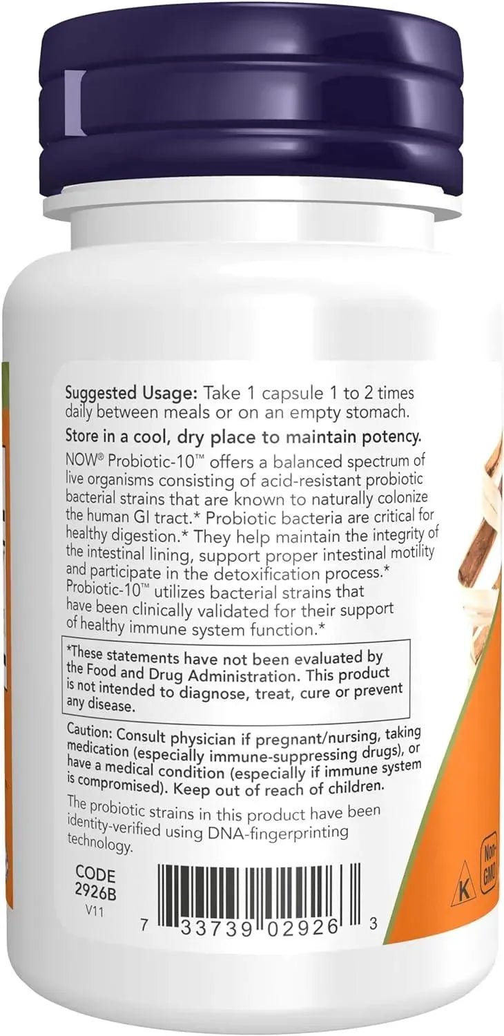 NOW SUPPLEMENTS - NOW Supplements, Probiotic-10 25 Billion with 10 Probiotic Strains 50 Capsulas - The Red Vitamin MX - Suplementos Alimenticios - {{ shop.shopifyCountryName }}