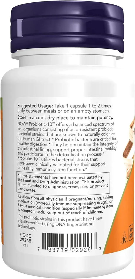 NOW SUPPLEMENTS - NOW Supplements, Probiotic-10 25 Billion with 10 Probiotic Strains 50 Capsulas - The Red Vitamin MX - Suplementos Alimenticios - {{ shop.shopifyCountryName }}