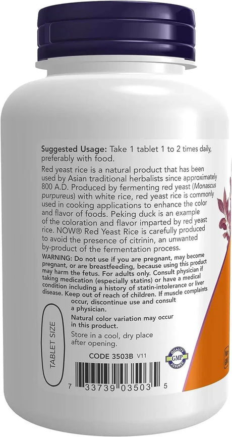 NOW SUPPLEMENTS - NOW Supplements Red Yeast Rice 1200Mg. 120 Capsulas - The Red Vitamin MX - Suplementos Alimenticios - {{ shop.shopifyCountryName }}