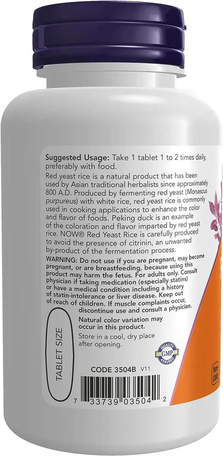 NOW SUPPLEMENTS - NOW Supplements Red Yeast Rice 1200Mg. 60 Capsulas - The Red Vitamin MX - Suplementos Alimenticios - {{ shop.shopifyCountryName }}