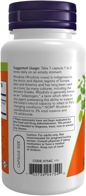 NOW SUPPLEMENTS - Now Supplements Rhodiola Rosea 500Mg. 60 Capsulas - The Red Vitamin MX - Suplementos Alimenticios - {{ shop.shopifyCountryName }}