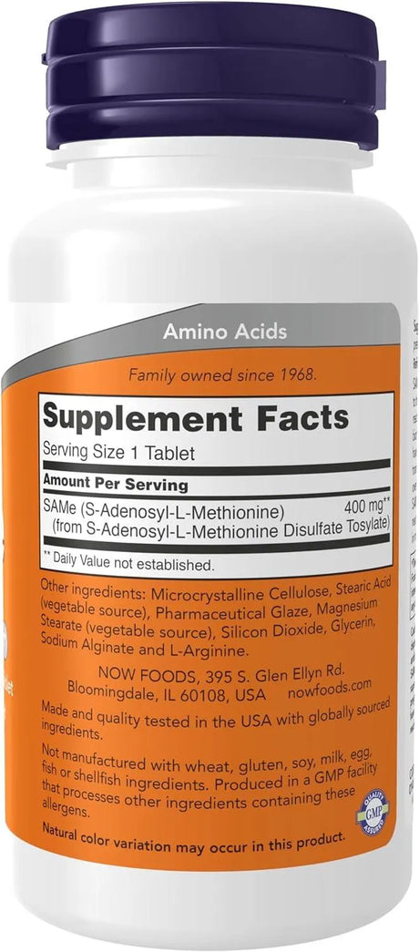 NOW SUPPLEMENTS - NOW Supplements SAMe 400Mg. 60 Tabletas - The Red Vitamin MX - Suplementos Alimenticios - {{ shop.shopifyCountryName }}