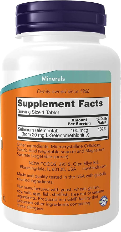 NOW SUPPLEMENTS - NOW Supplements Selenium 100mcg 250 Tabletas - The Red Vitamin MX - Suplementos Alimenticios - {{ shop.shopifyCountryName }}