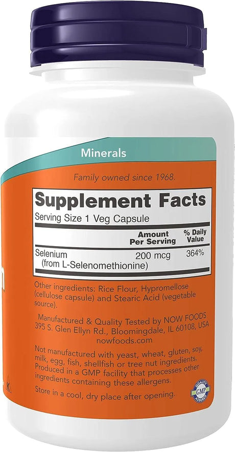 NOW SUPPLEMENTS - NOW Supplements Selenium 200mcg 180 Capsulas - The Red Vitamin MX - Suplementos Alimenticios - {{ shop.shopifyCountryName }}