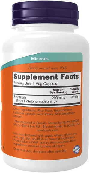 NOW SUPPLEMENTS - NOW Supplements Selenium 200mcg 360 Capsulas - The Red Vitamin MX - Suplementos Alimenticios - {{ shop.shopifyCountryName }}