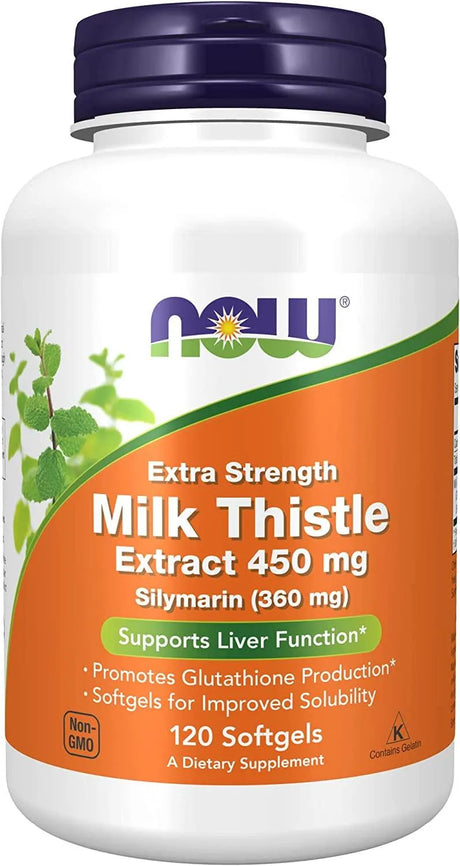 NOW SUPPLEMENTS - NOW Supplements Silymarin Milk Thistle Extract 450Mg. 120 Capsulas Blandas - The Red Vitamin MX - Suplementos Alimenticios - {{ shop.shopifyCountryName }}