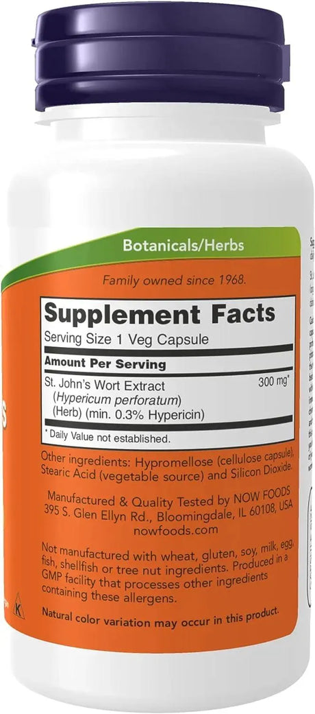 NOW SUPPLEMENTS - NOW Supplements St. John's Wort 100 Capsulas - The Red Vitamin MX - Suplementos Alimenticios - {{ shop.shopifyCountryName }}