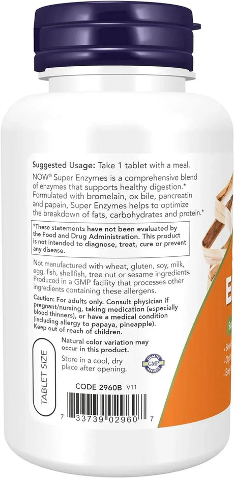 NOW SUPPLEMENTS - NOW Supplements Super Enzymes 90 Tabletas - The Red Vitamin MX - Suplementos Alimenticios - {{ shop.shopifyCountryName }}
