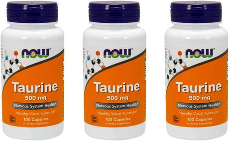 NOW SUPPLEMENTS - NOW Supplements Taurine 500Mg. 100 Capsulas 3 Pack - The Red Vitamin MX - Suplementos Alimenticios - {{ shop.shopifyCountryName }}