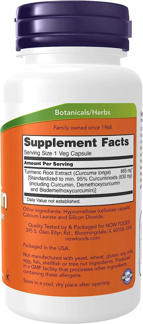 NOW SUPPLEMENTS - NOW Supplements Turmeric Curcumin 60 Capsulas - The Red Vitamin MX - Suplementos Alimenticios - {{ shop.shopifyCountryName }}