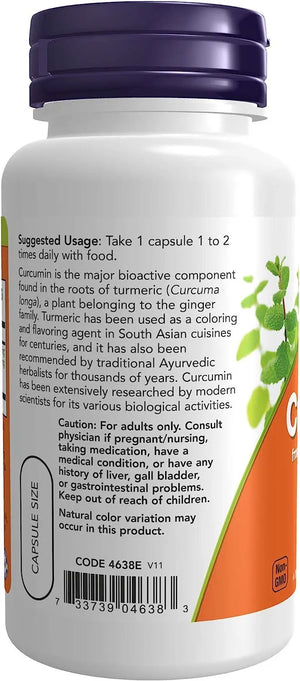 NOW SUPPLEMENTS - NOW Supplements Turmeric Curcumin 60 Capsulas - The Red Vitamin MX - Suplementos Alimenticios - {{ shop.shopifyCountryName }}