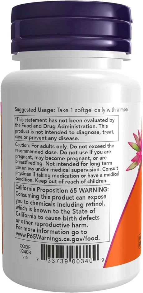 NOW SUPPLEMENTS - NOW Supplements Vitamin A 25,000 IU 100 Capsulas Blandas - The Red Vitamin MX - Suplementos Alimenticios - {{ shop.shopifyCountryName }}