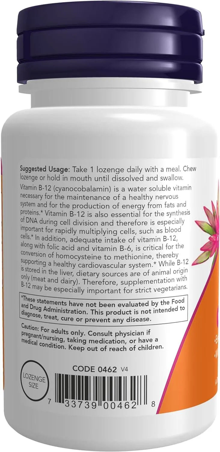 NOW SUPPLEMENTS - NOW Supplements Vitamin B-12 5,000mcg 60 Tabletas - The Red Vitamin MX - Suplementos Alimenticios - {{ shop.shopifyCountryName }}