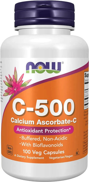 NOW SUPPLEMENTS - NOW Supplements Vitamin C-500 Calcium Ascorbate 100 Capsulas - The Red Vitamin MX - Suplementos Alimenticios - {{ shop.shopifyCountryName }}