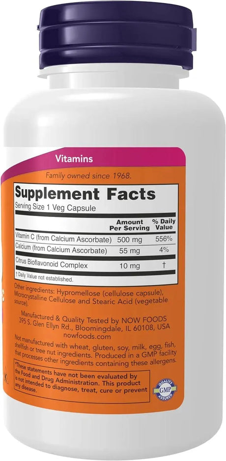 NOW SUPPLEMENTS - NOW Supplements Vitamin C-500 Calcium Ascorbate 100 Capsulas - The Red Vitamin MX - Suplementos Alimenticios - {{ shop.shopifyCountryName }}
