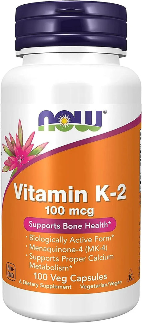 NOW SUPPLEMENTS - NOW Supplements Vitamin K-2 100mcg 100 Capsulas - The Red Vitamin MX - Suplementos Alimenticios - {{ shop.shopifyCountryName }}