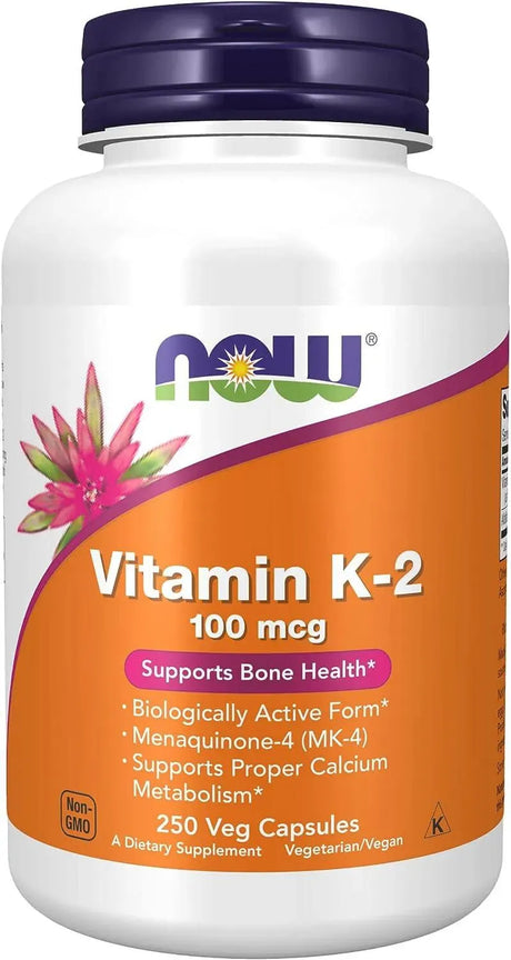 NOW SUPPLEMENTS - NOW Supplements Vitamin K-2 100mcg 250 Capsulas - The Red Vitamin MX - Suplementos Alimenticios - {{ shop.shopifyCountryName }}