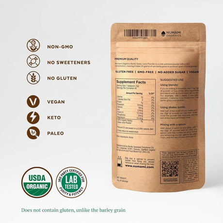 NUMAMI - Numami Organic Barley Grass Juice Powder 142Gr. - The Red Vitamin MX - Suplementos Alimenticios - {{ shop.shopifyCountryName }}