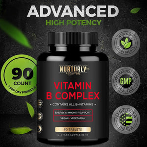 NURTURLY - Nurturly Vitamin B Complex 90 Tabletas - The Red Vitamin MX - Suplementos Alimenticios - {{ shop.shopifyCountryName }}