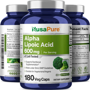 NUSAPURE - NusaPure Alpha Lipoic Acid 600Mg. 180 Capsulas - The Red Vitamin MX - Suplementos Alimenticios - {{ shop.shopifyCountryName }}