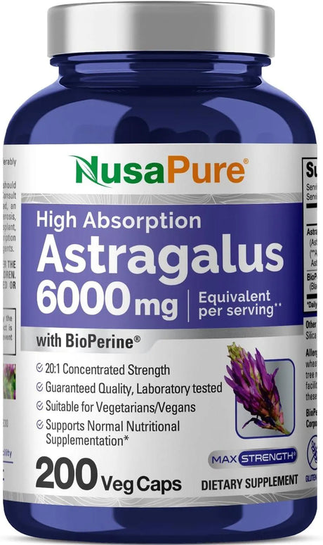 NUSAPURE - NusaPure Astragalus 6000Mg. 200 Capsulas - The Red Vitamin MX - Suplementos Alimenticios - {{ shop.shopifyCountryName }}