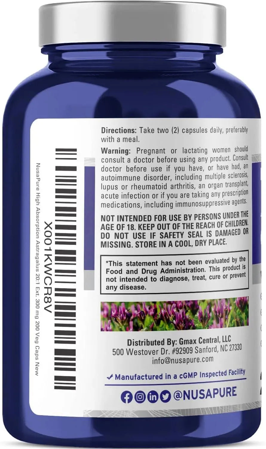 NUSAPURE - NusaPure Astragalus 6000Mg. 200 Capsulas - The Red Vitamin MX - Suplementos Alimenticios - {{ shop.shopifyCountryName }}