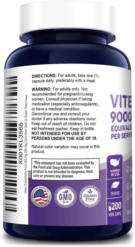 NUSAPURE - NusaPure Baya Casto Chasteberry Fruit 20:1 Extract 9,000Mg. 200 Capsulas - The Red Vitamin MX - Suplementos Alimenticios - {{ shop.shopifyCountryName }}