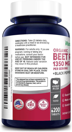 NUSAPURE - NusaPure Beet Root 1,350Mg. 200 Tabletas - The Red Vitamin MX - Suplementos Alimenticios - {{ shop.shopifyCountryName }}