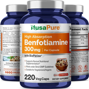 NUSAPURE - NusaPure Benfotiamine 300Mg. 220 Capsulas - The Red Vitamin MX - Suplementos Alimenticios - {{ shop.shopifyCountryName }}