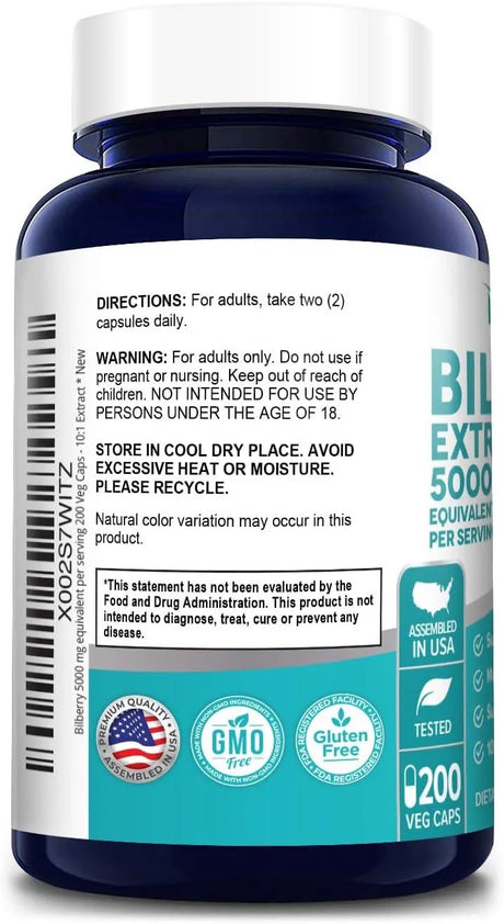 NUSAPURE - NusaPure Bilberry Extract 5,000Mg. 200 Capsulas - The Red Vitamin MX - Suplementos Alimenticios - {{ shop.shopifyCountryName }}