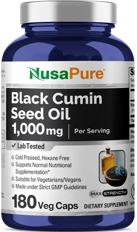 NUSAPURE - NusaPure Black Cumin Seed Oil 1,000Mg. 180 Capsulas Blandas - The Red Vitamin MX - Suplementos Alimenticios - {{ shop.shopifyCountryName }}