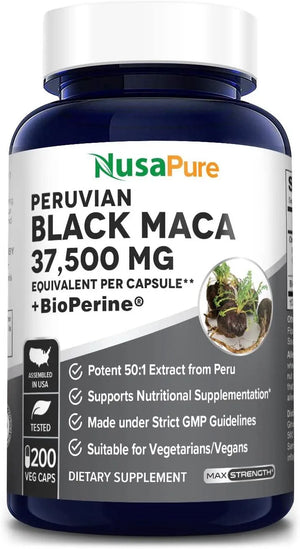 NUSAPURE - NusaPure Black Maca Root 37,500Mg. 200 Capsulas - The Red Vitamin MX - Suplementos Alimenticios - {{ shop.shopifyCountryName }}