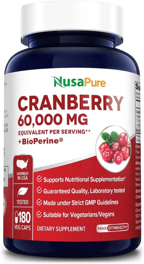 NUSAPURE - NusaPure Cranberry 60,000Mg. 180 Capsulas - The Red Vitamin MX - Suplementos Alimenticios - {{ shop.shopifyCountryName }}