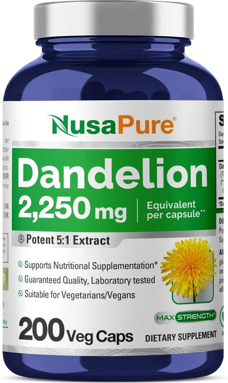 NUSAPURE - NusaPure Dandelion Root Extract 2,250Mg. 200 Capsulas - The Red Vitamin MX - Suplementos Alimenticios - {{ shop.shopifyCountryName }}