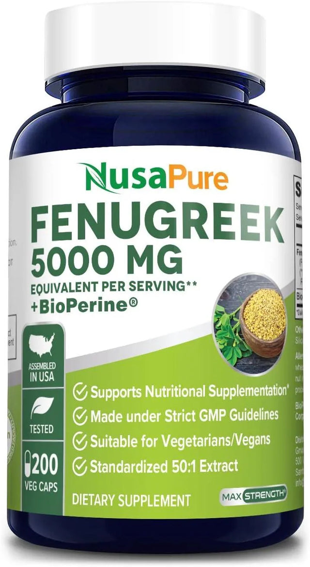 NUSAPURE - NusaPure Fenugreek 5000Mg. 200 Capsulas - The Red Vitamin MX - Suplementos Alimenticios - {{ shop.shopifyCountryName }}