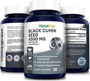 NUSAPURE - NusaPure Full Spectrum Black Cumin Seed Extract 4500Mg. 180 Capsulas - The Red Vitamin MX - Suplementos Alimenticios - {{ shop.shopifyCountryName }}