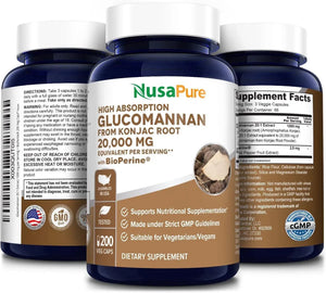 NUSAPURE - NusaPure Glucomannan 20,000Mg. 200 Capsulas - The Red Vitamin MX - Suplementos Alimenticios - {{ shop.shopifyCountryName }}