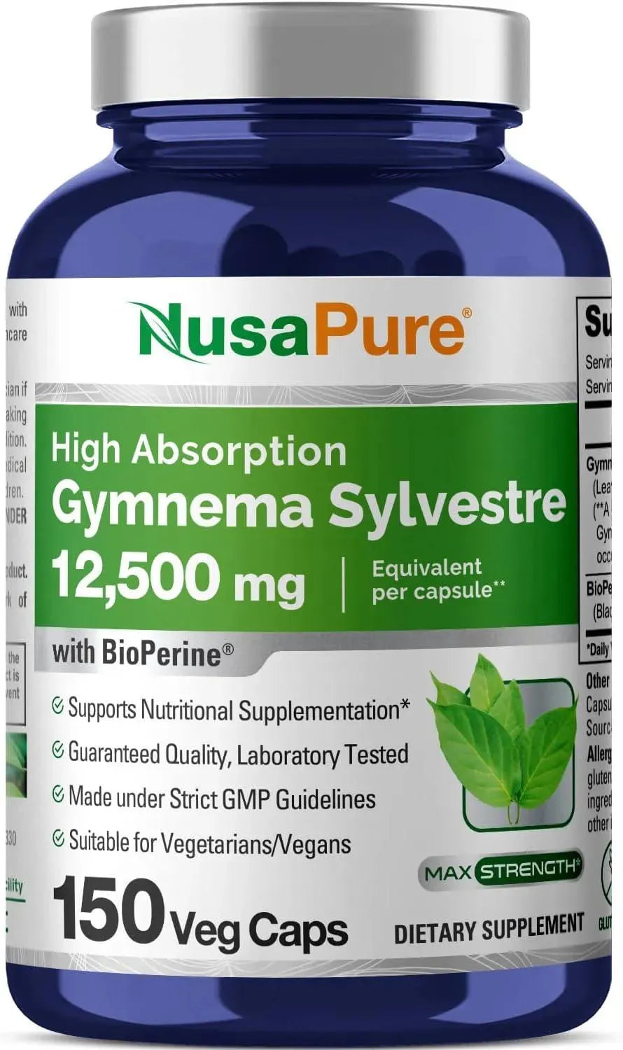 NUSAPURE - NusaPure Gymnema Sylvestre 12500Mg. 150 Capsulas - The Red Vitamin MX - Suplementos Alimenticios - {{ shop.shopifyCountryName }}