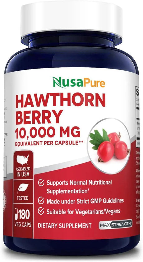 NUSAPURE - NusaPure Hawthorn Berry 10,000Mg. 180 Capsulas - The Red Vitamin MX - Suplementos Alimenticios - {{ shop.shopifyCountryName }}