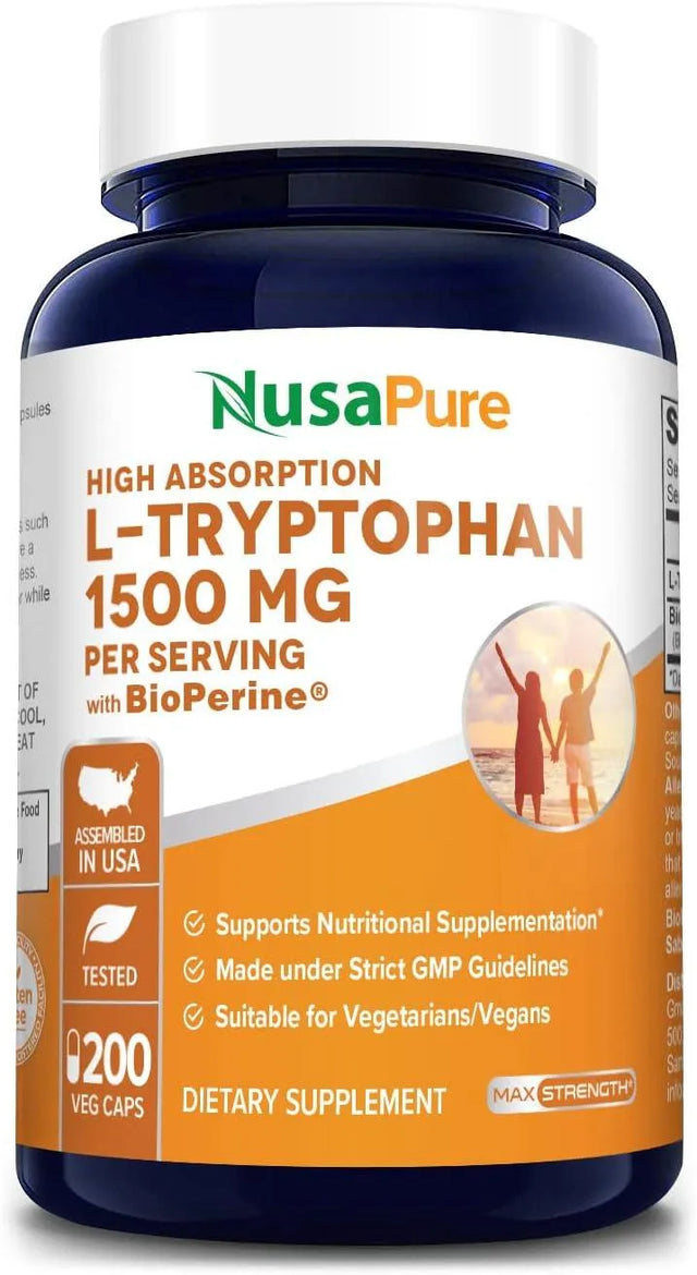 NUSAPURE - NusaPure L-Tryptophan 1500Mg. 200 Capsulas - The Red Vitamin MX - Suplementos Alimenticios - {{ shop.shopifyCountryName }}