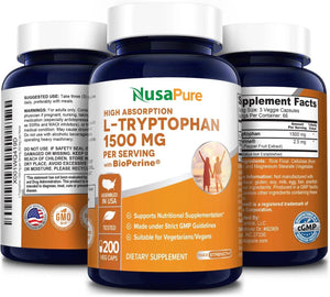 NUSAPURE - NusaPure L-Tryptophan 1500Mg. 200 Capsulas - The Red Vitamin MX - Suplementos Alimenticios - {{ shop.shopifyCountryName }}