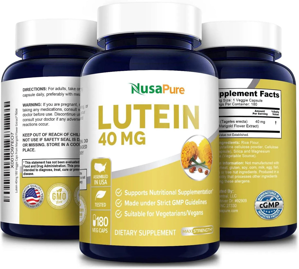 NUSAPURE - NusaPure Lutein 40Mg. 180 Capsulas - The Red Vitamin MX - Suplementos Alimenticios - {{ shop.shopifyCountryName }}