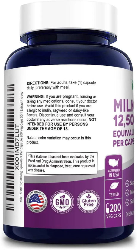 NUSAPURE - NusaPure Milk Thistle Extract 12500Mg. 200 Capsulas - The Red Vitamin MX - Suplementos Alimenticios - {{ shop.shopifyCountryName }}