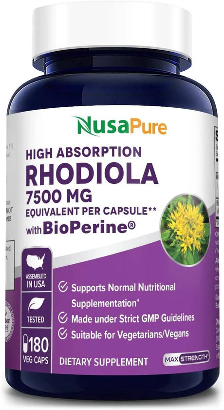 NUSAPURE - NusaPure Rhodiola Rosea 7,500Mg. 180 Capsulas - The Red Vitamin MX - Suplementos Alimenticios - {{ shop.shopifyCountryName }}