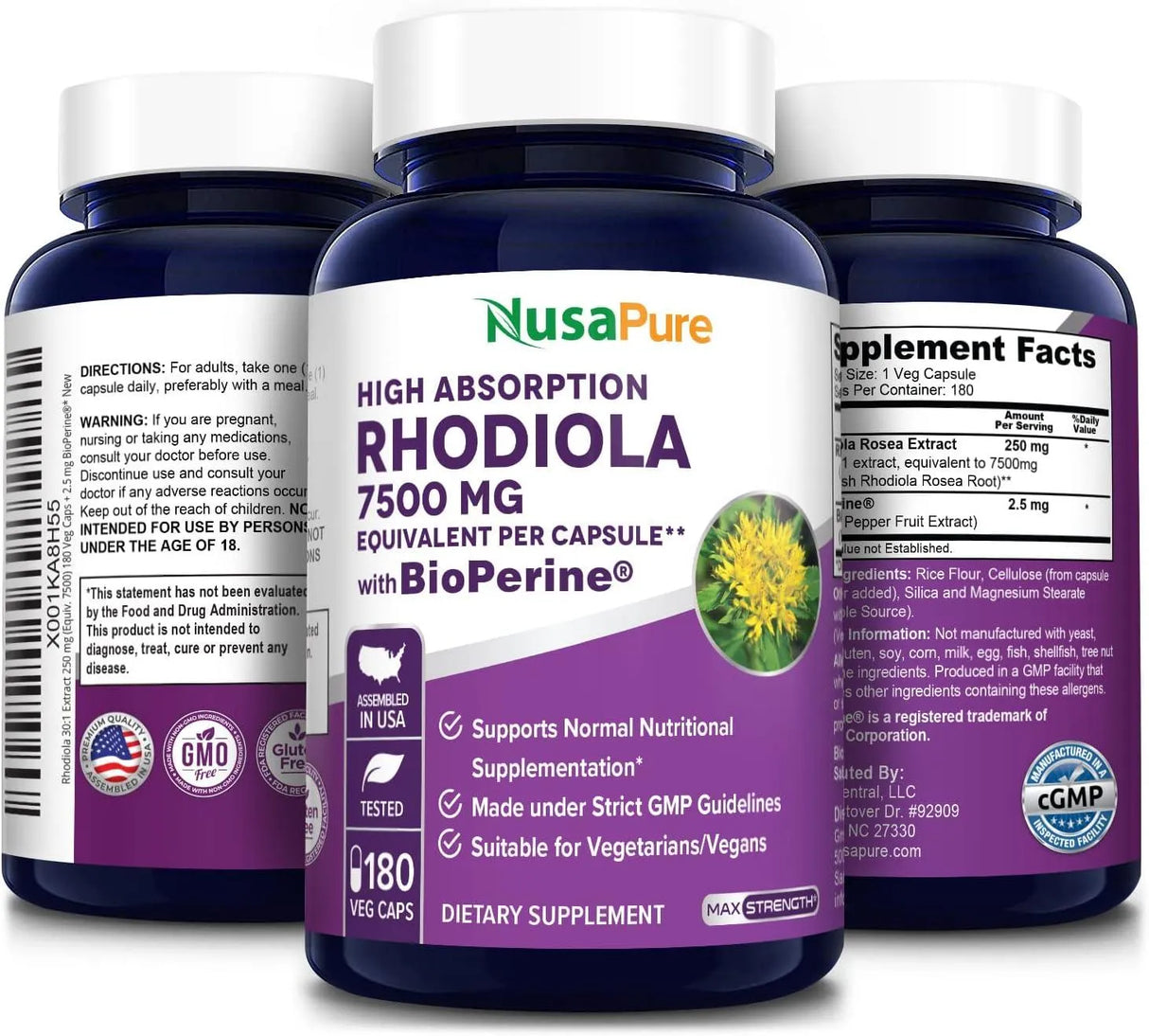 NUSAPURE - NusaPure Rhodiola Rosea 7,500Mg. 180 Capsulas - The Red Vitamin MX - Suplementos Alimenticios - {{ shop.shopifyCountryName }}